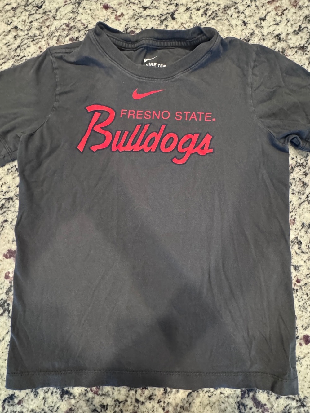 Nike Fresno State Bulldogs Youth Black Tee with Red Logo